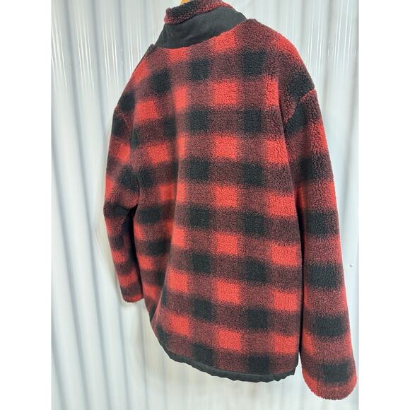 Pendleton Vintage Camas Red Buffalo Plaid Fleece Field Jacket XL - Picture 4 of 6